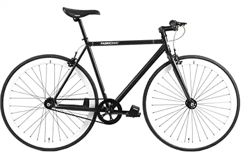 FabricBike- Vélo Fixie Noir, Fixed Gear, Single Speed, Cadre Hi-Ten Acier, 10,45 kg (Talla M).