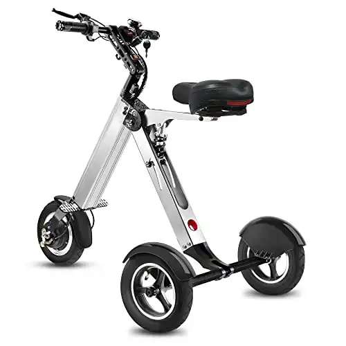 TopMate ES32 Tricycle Électrique pour Adultes Pliable, Affichage LED et Fonction Marche Arrière, Pour Voyage en Plein Air