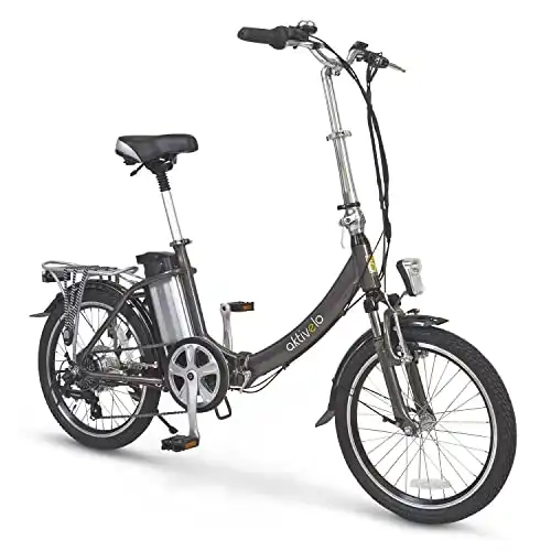 aktivelo Vélo électrique 20" City Vélo électrique Pliant jusqu'à 65 km de portée avec dérailleur Shimano à 6 Vitesses