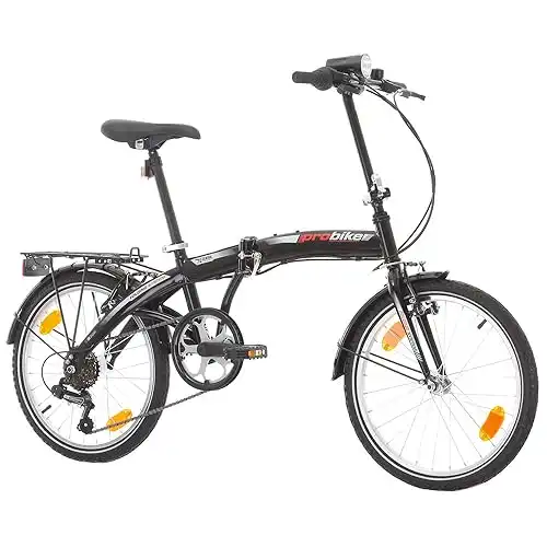 Multibrand Distribution Probike 20 Pouces Vélo Pliant, Shimano 6 Vitesses, vélo Homme et vélo garçon, Convient de 155 cm à 185 cm