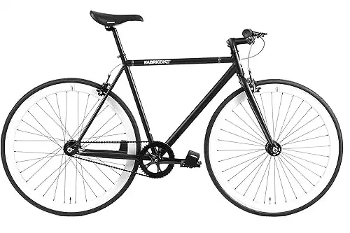 FabricBike- Vélo Fixie Noir, Fixed Gear, Single Speed, Cadre Hi-Ten Acier, 10,45 kg (Talla M).